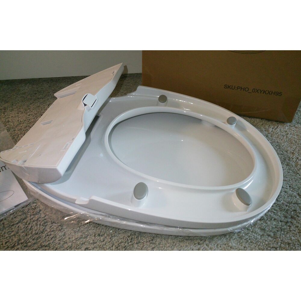 17” Round Non-Electric Bidet Toilet Seat Dual Nozzles Soft-Close White - Picture 9 of 10